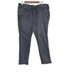 Torrid Black Jogger Denim Pants‎ Women's Size 2X Tall Elastic Waist Drawstring